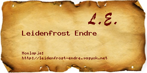 Leidenfrost Endre névjegykártya